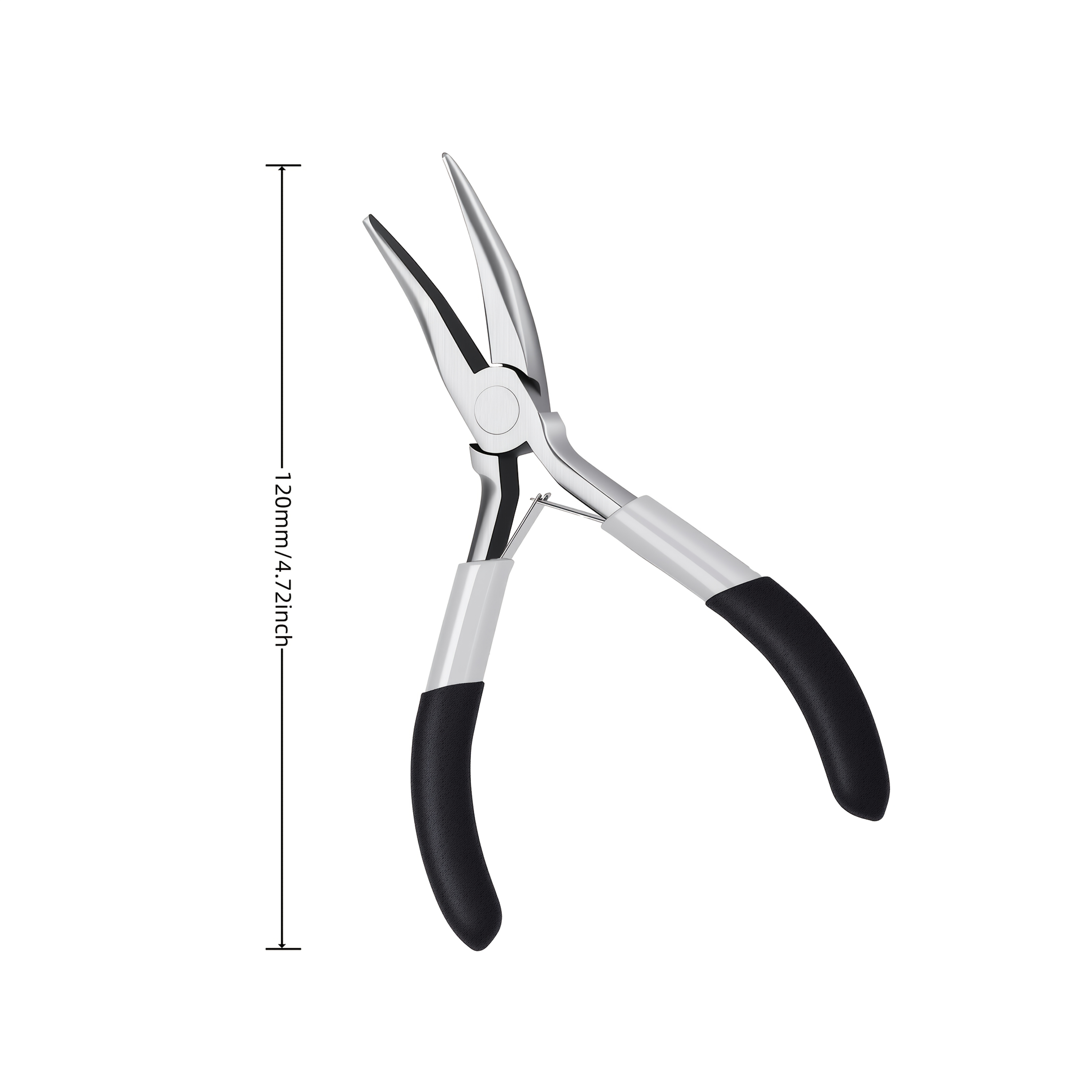 TEMU Pince à bec courbé en acier au carbone de 4,72 pouces, pince incurvée de pour bijoux, lunettes, réglage de fil, artisanat