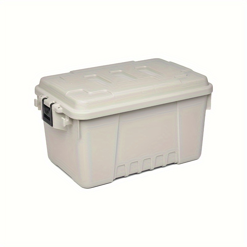 

14-gallon Lockable Storage Box - Durable Trunk - Smoke - Impact-resistant Plastic With Recessed Handles And Tie-down Points