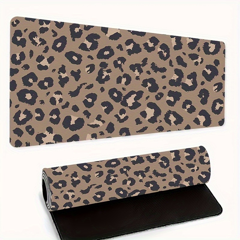 

Extra-large Brown Leopard Print Gaming Mouse Pad - Non-slip Rubber Base, , Washable Desk Mat For Keyboard & Office Accessories