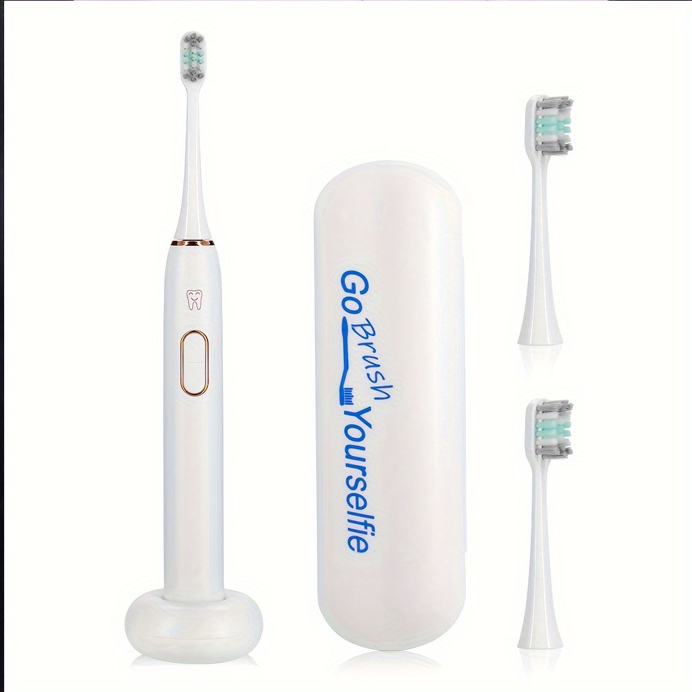  Cepillo de dientes eléctrico sónico para adultos, cepillos de  dientes eléctricos recargables con 8 cabezales de cepillo y estuche de  viaje, blanqueamiento de dientes, cepillo de dientes eléctrico eléctrico  con soporte