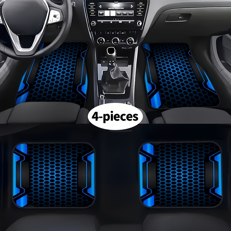 TEMU 4pcs Car Floor Mat Set â 2d Flat-printed With Creative Patterns And A -style Framed Structure. Suitable As Interior Accessories For Front And