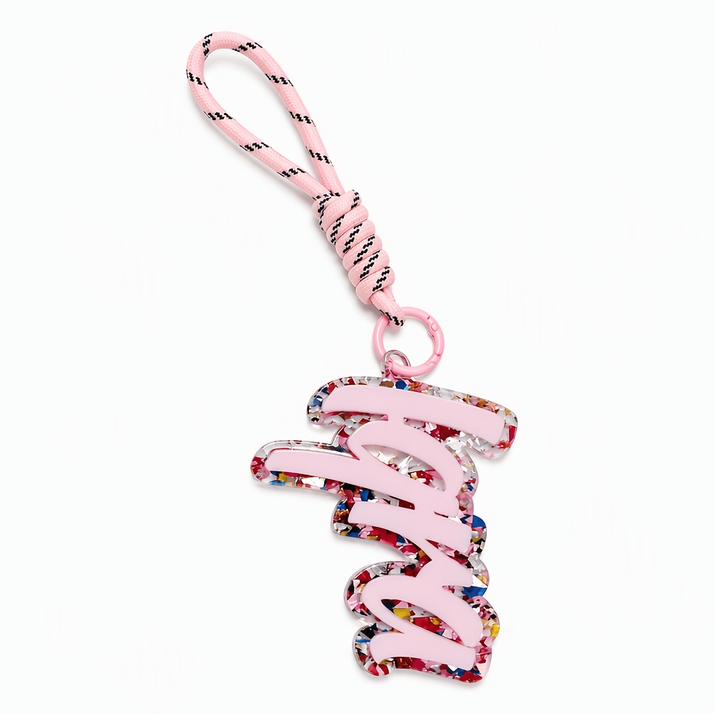 TEMU Custom 3d Acrylic Name Phone Strap, Personalized Braided Rope Bag Charm, Aesthetic Initial Handheld Lanyard, Unique Gift For Her, 3d Embossed