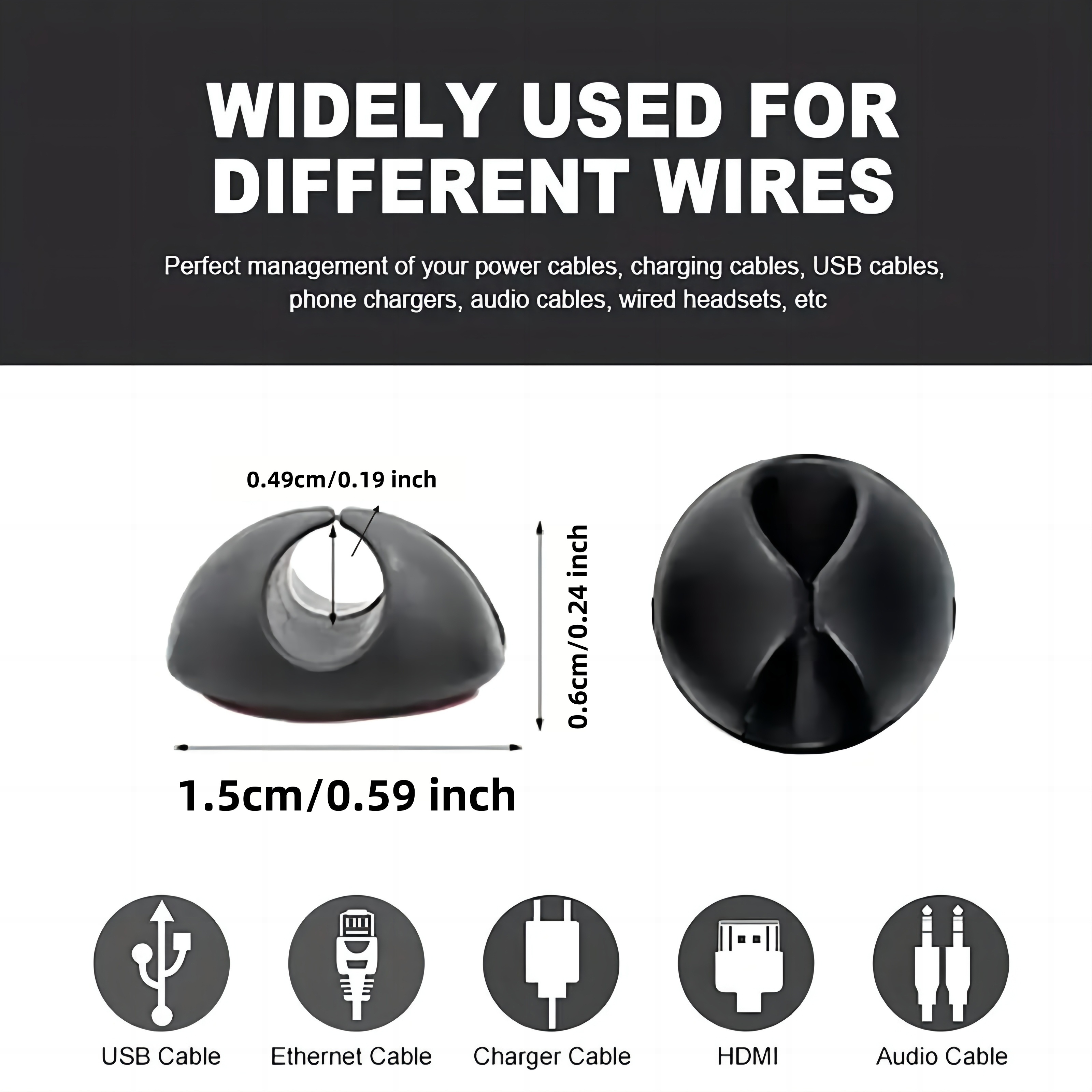 Car Cable ManaSynthetic Gemstoneent Holder 5/10/20pcs - Secure Adhesive Vehicle Cable Clips for Desk Accessories Data Cable Storage Rack, Office Desk, Dashboard & Interior Organization - Heat Resistant Automotive Wire Organizers with No Residue Strips