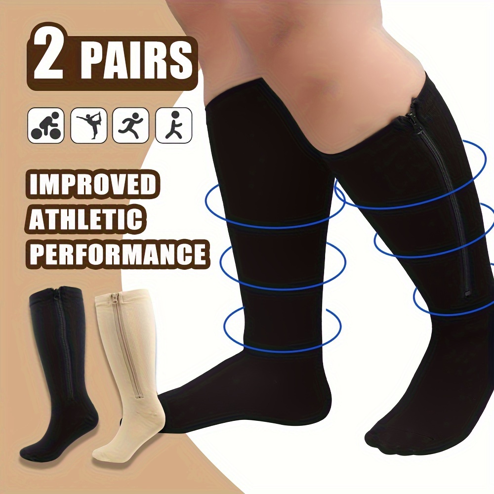 

1/2 Pairs Plus Size Men's Over The Calf Stockings Breathable Comfy Socks Casual Socks Sports Workout Compression Socks For Outdoor Fitness Exercises Basketball Football Running Hiking