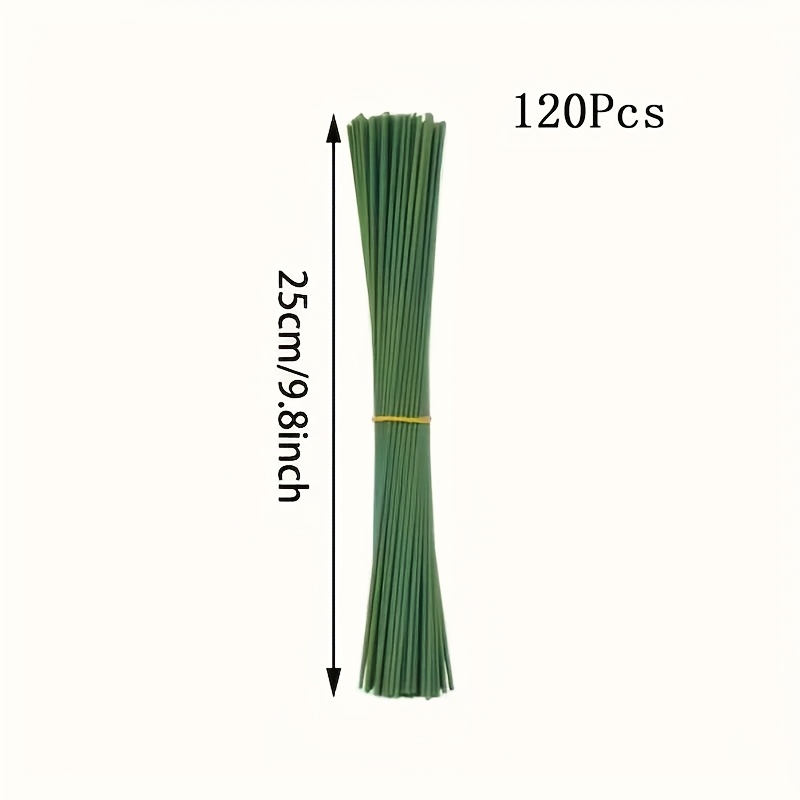 120pcs Plastic Floral Stem Artificial Flower Rod Flower Stem Wire Making Accessories, Diy Crafts Bouquet Stem Flower Arrangements Decor Supplies (7.9in/9.8in/11.8in)