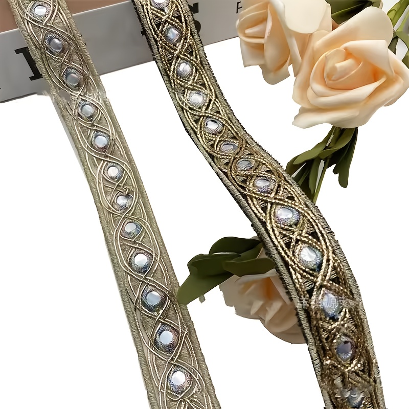 Ethnic Style Sequin Embroidered Lace for Clothing Additions