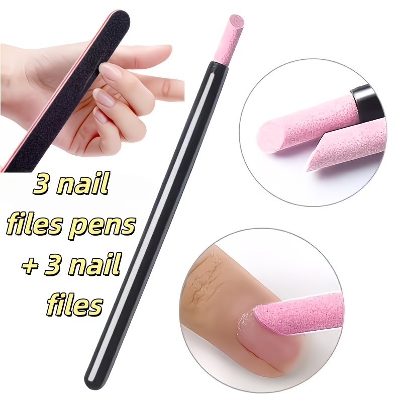 TEMU 6 pezzi (3 per lucidabili e 3 lime in spugna) Penna professionale in quarzo per manicure. Specializzata per saloni di per la rimozione della