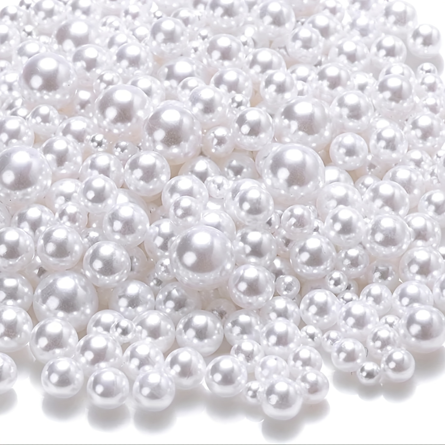 Image of 2650pcs, Pearl For Vase Filler Pearl Bead Vase Centerpieces Bead For Brush Holder Assorted Round Bead For Home Wedding Table Decor Artificial No Hole White Vase Pearls, Home Decor Gifts, 3-10mm