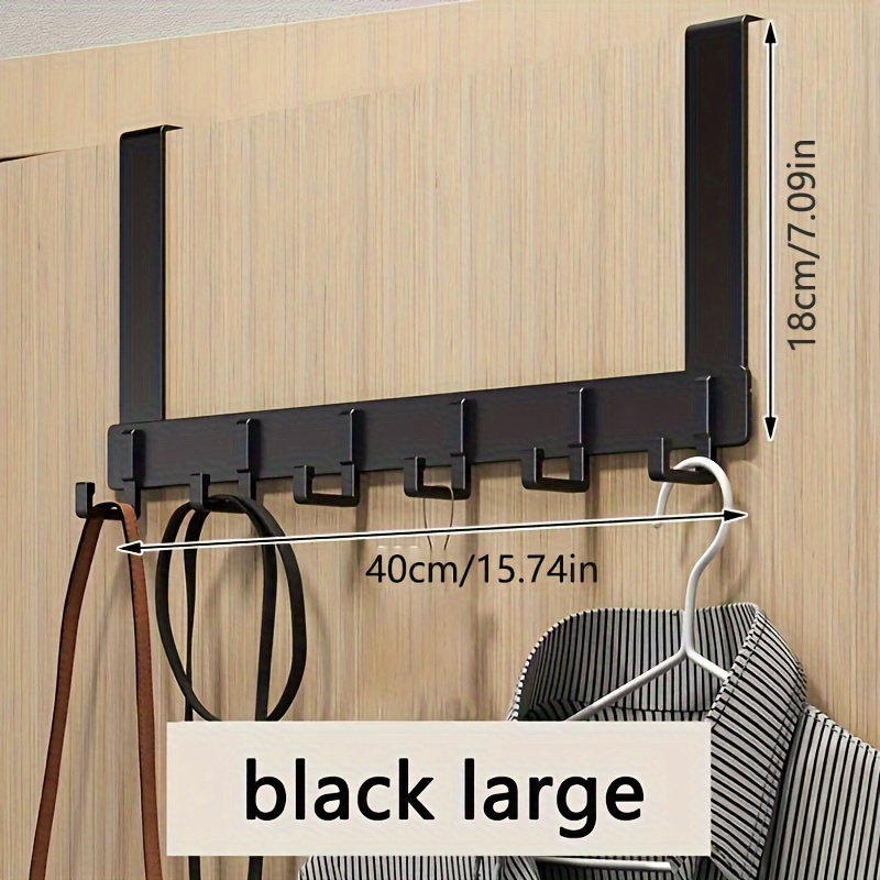 TEMU Storage Hooks Over The Door 6 Hooks Clothes Coat Hat Towel Hanger Home Organizer Rack Bathroom Kitchen Accessories Holder