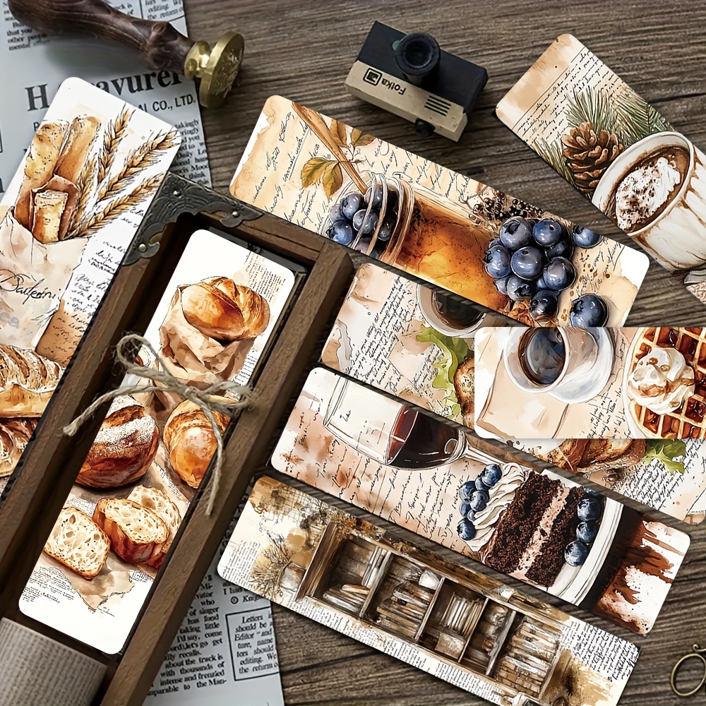 TEMU 30pcs Coffee Series Bookmarks Reading Book Page Labels Journal Notebook Decorative Markers Personalized Creative Cardstock Paper Bookmarks