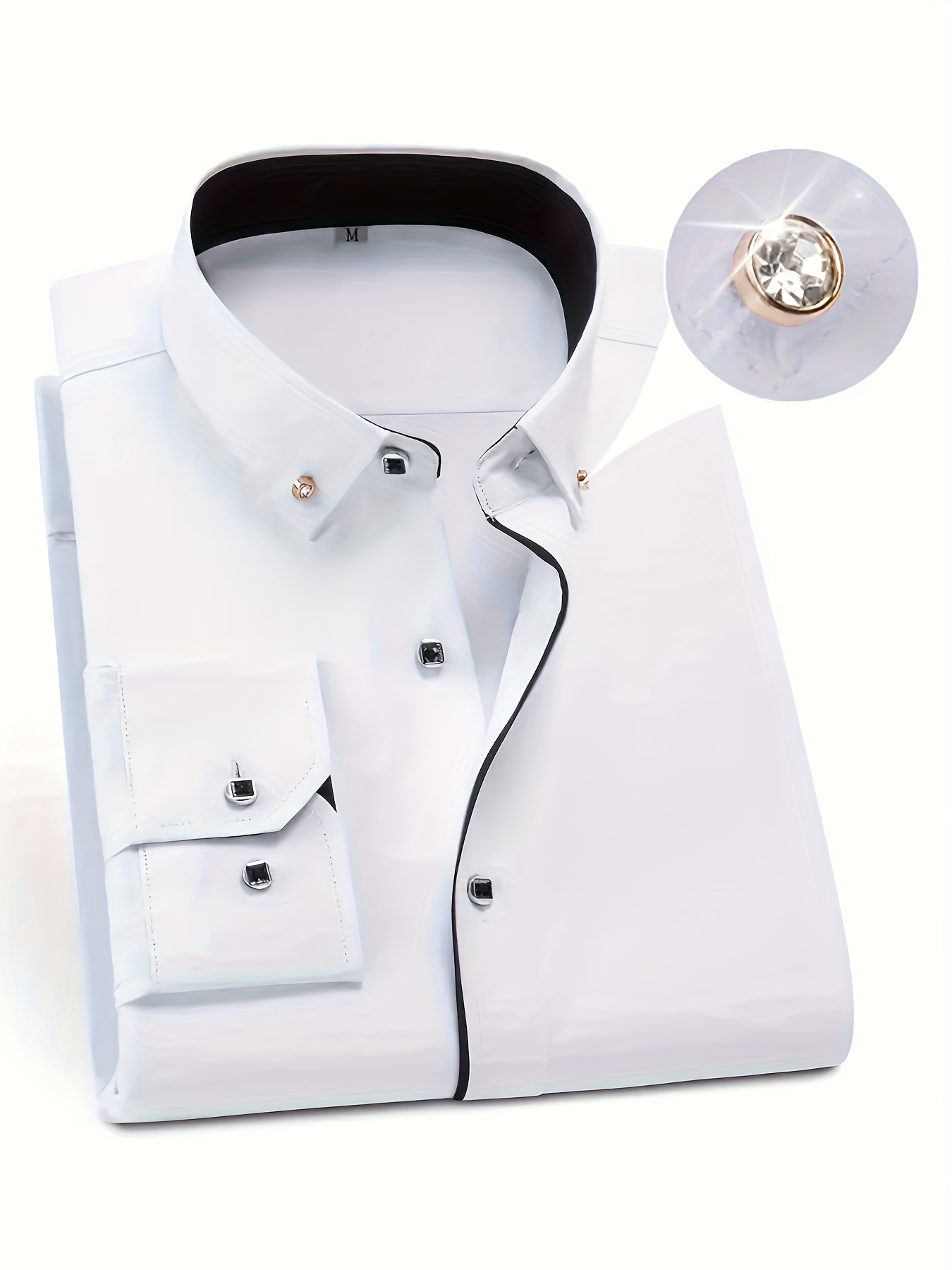 Chemises habillées pour hommes à col à en avec poche chemise  boutonnée décontractée à manches longues pour les occasions fo