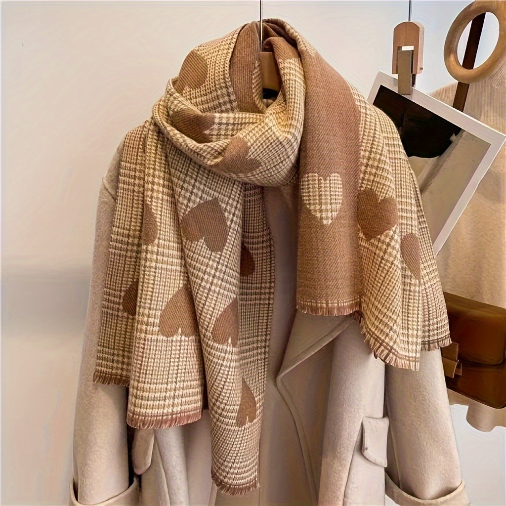 

Reversible Love & Scarf - Cozy, Breathable Polyester Shawl For Women | & Wind Protection