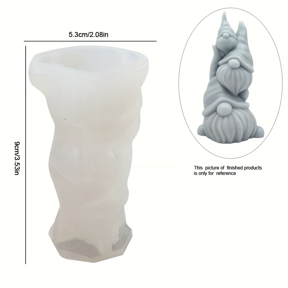 Mini Size Silicone Christmas Resin Mold, Stacked Dwarfs Shape Design, Dwarf Candle Mold For Making Scented Candle, Diy Handmade Crafts For Chirstmas Decor, Gifts
