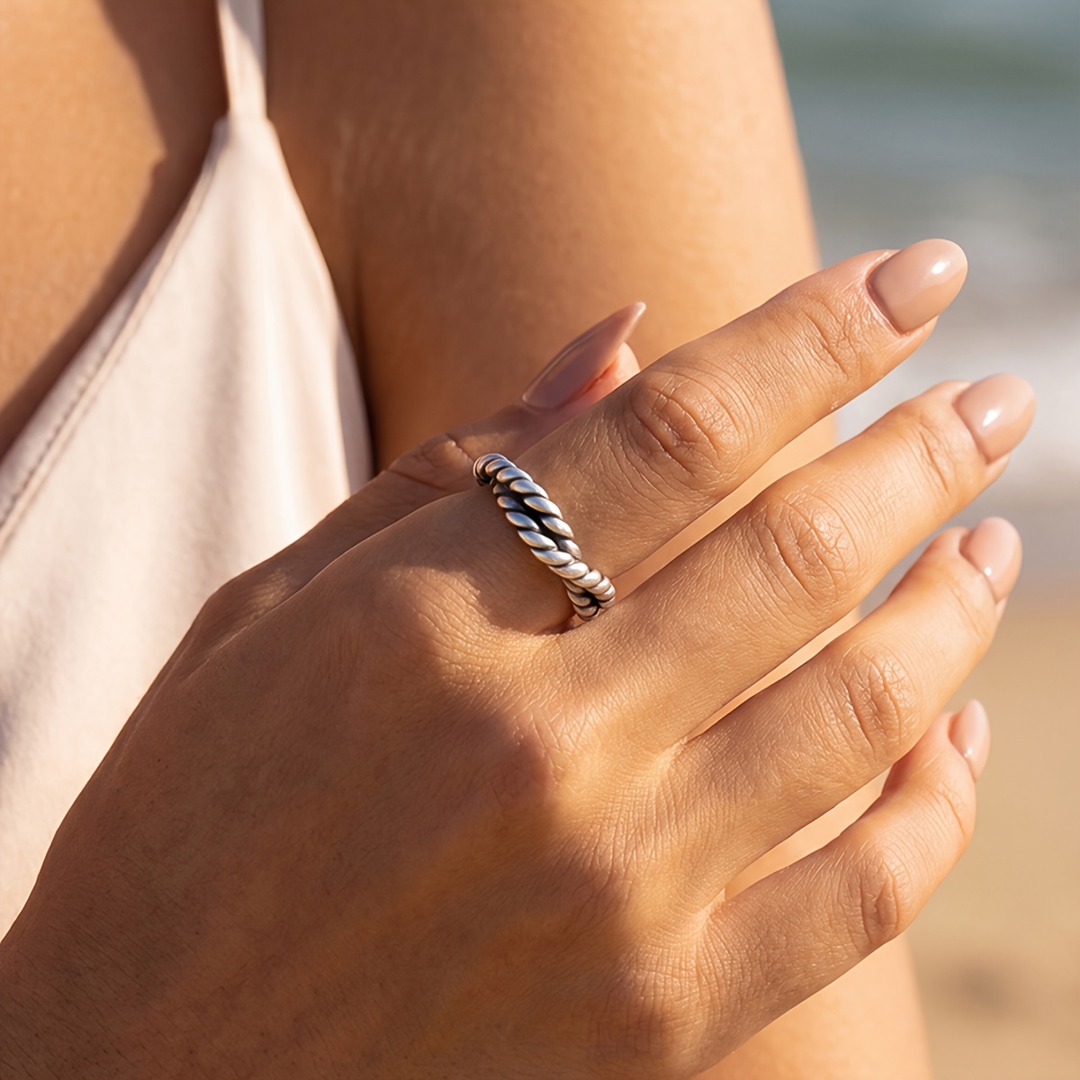 Double Strand Twisted Vintage Ring, Perfect Gift for Special Occasions
