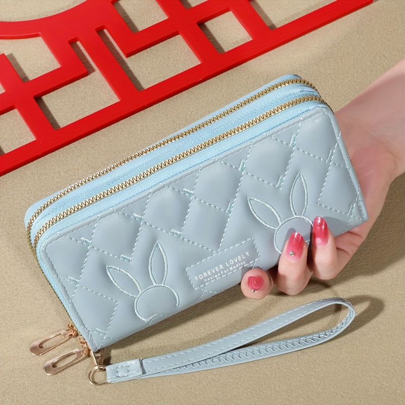 Womens Large Capacity Leather Long Wallet For Carrying Cash Cards And Phone Casual Purse