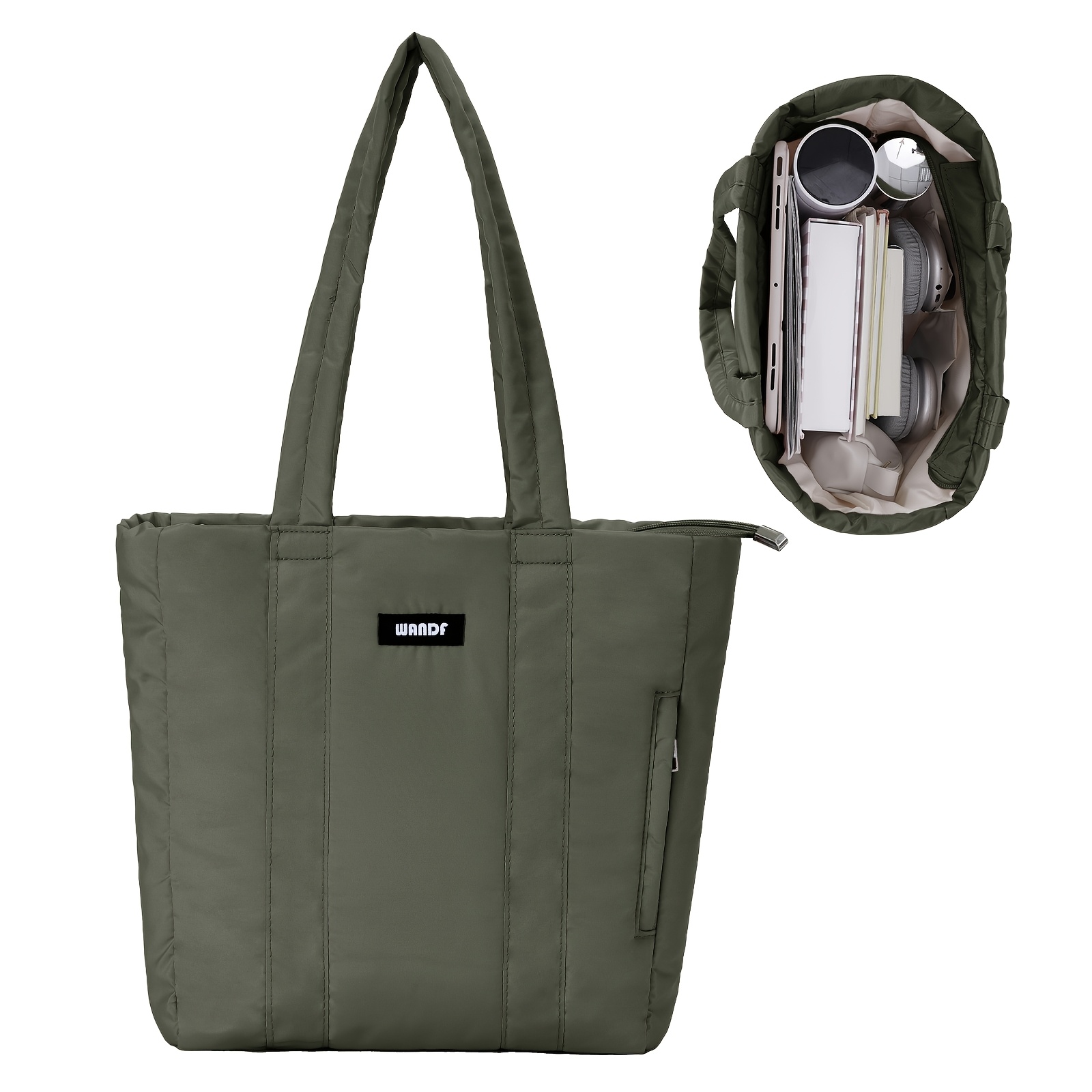 A Stylish And Lightweight Quilted Tote Bag Designed For Women, Featuring A Spacious Closure, Use And Travel
