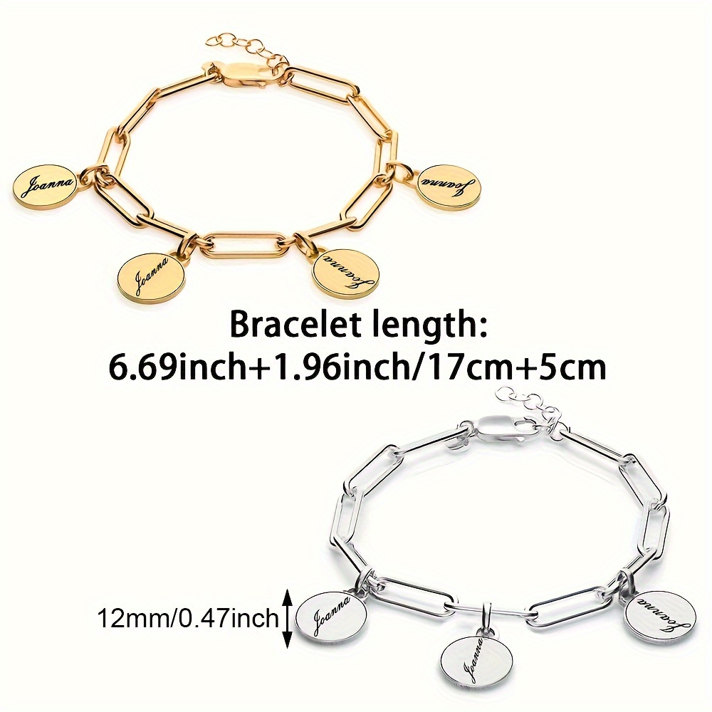 Women's 18K Gold-Plated Personalized Name Bracelet, Custom Gift