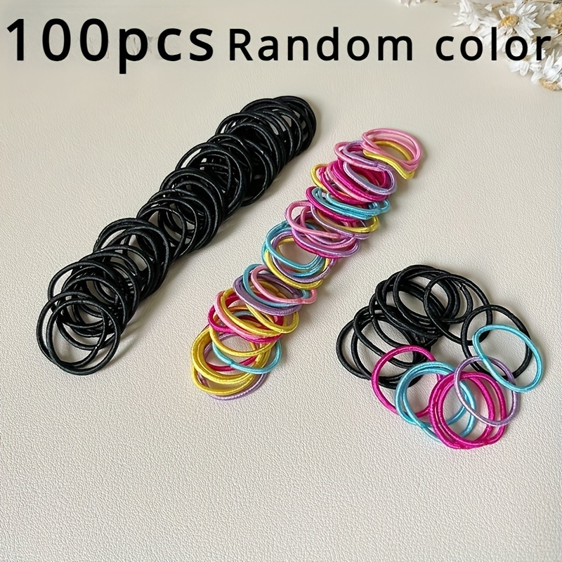 TEMU 100pcs Hair Tie Hair Ring Elastic Ponytail Holder Elegant Hair Accessories For Women Female
