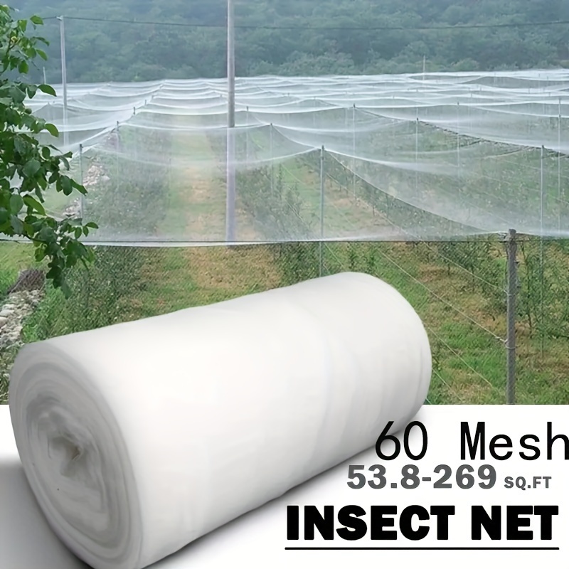 

1 Pack, 60 Mesh Garden Insect Netting, Customizable Protective Net For Plants - 53.8-269 Sq.ft Coverage For Raised Beds, Trees, Flowers Uv Resistant Durable Mesh For Outdoor Plant Protection