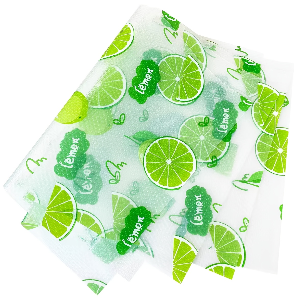 TEMU 9pcs Waterproof Refrigerator Liners - Moisture-proof, Non-slip, Washable, Reusable, Made Of Eva Material With A Lemon Pattern, Suitable For