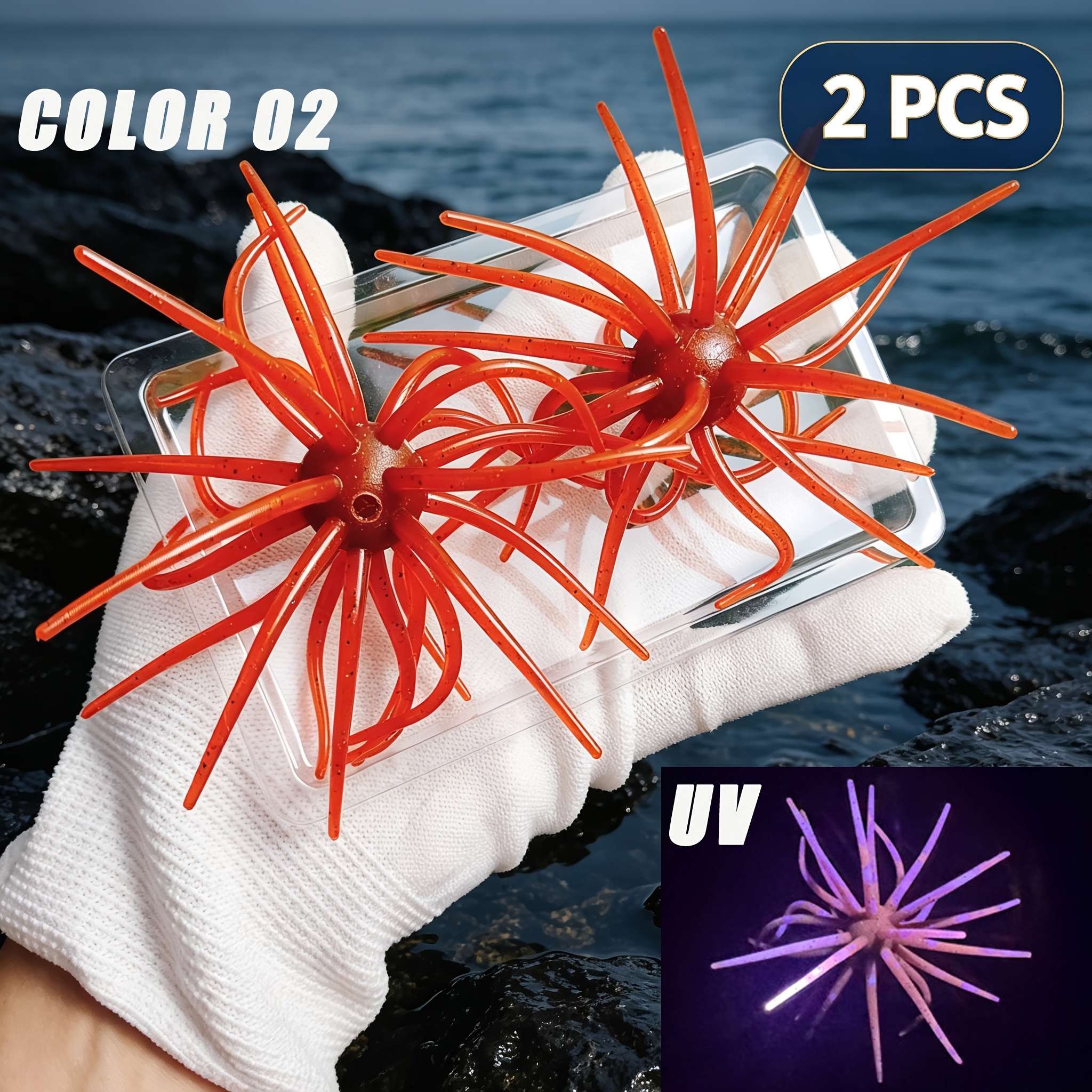 TEMU 2 piezas, Señuelo de con simulación UV, 6 colores disponibles, 11 cm/4.33 in, 9 g/0.3 oz, de gran tamaño, Señuelo de pesca artificial