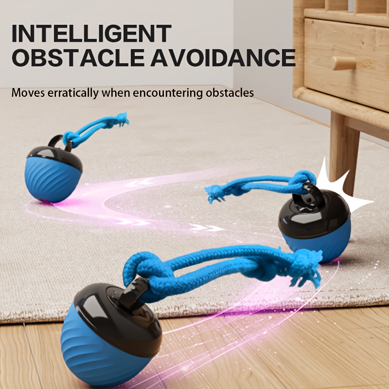 1 interactive ball toy sports bite resistant dog ball usb charging tail rope with barking indoor pet rolling game suitable for small medium sized dogs relieves boredom and stimulates chewing Product details 3