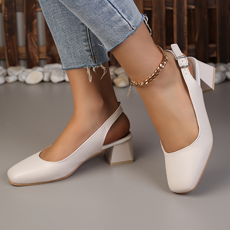 New Plus-Size Women'*-Toe Solid Color Chunky Heel Sandals in Colors,  Versatile Elegant Block Heels for Comfortable Commuting Wide Fit with  Effect