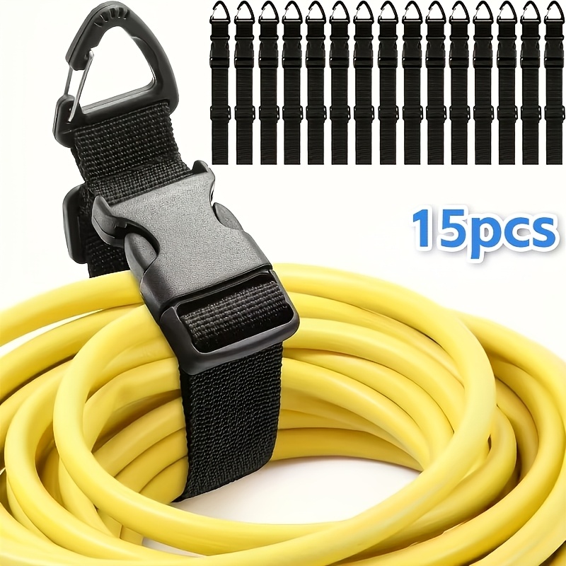 E-shop 15er-Pack Schwerlast-Kabelorganizer, werkzeugfreie Montage - Schwarze Polypropylen-Kabelclips, Kabelmanagement, geeignet für Garage, Werkstatt,