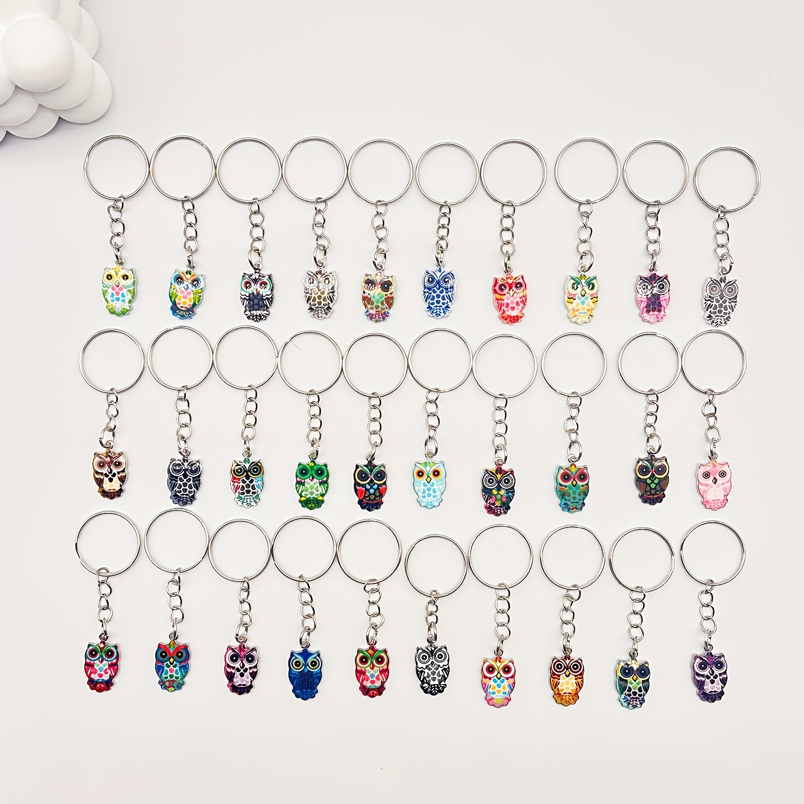 

5/15pcs Cute Cartoon Owl Keychain Animal Pvc Key Chain Ring Bag Backpack Charm Car Key Pendant Party Favors Animal Lovers Gift