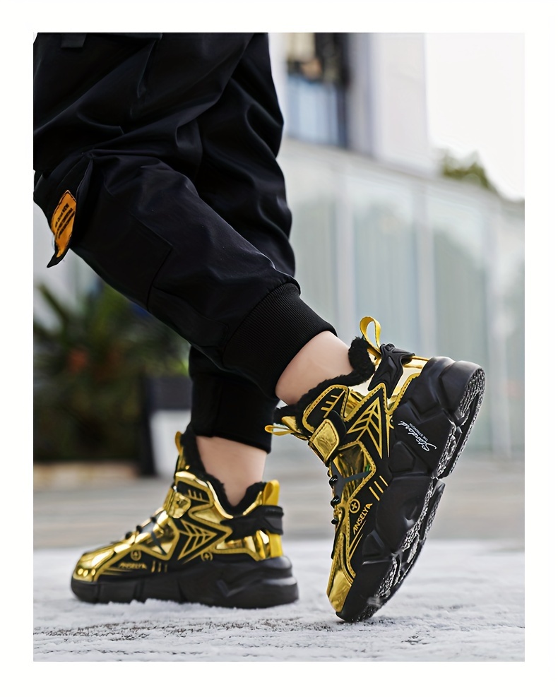 Jongens Sneeuwlaarzen met Dikke EVA Zolen en Pluche Voering, Jongens Casual Schoenen, Lichtgewicht Modieuze Trendy Schoenen, Sportieve School Schoenen voor Jongeren, Buitenshuis Hardloopschoenen voor Jongens, Grote Warme Kinderen Schoenen Herfst- en Wintermodellen