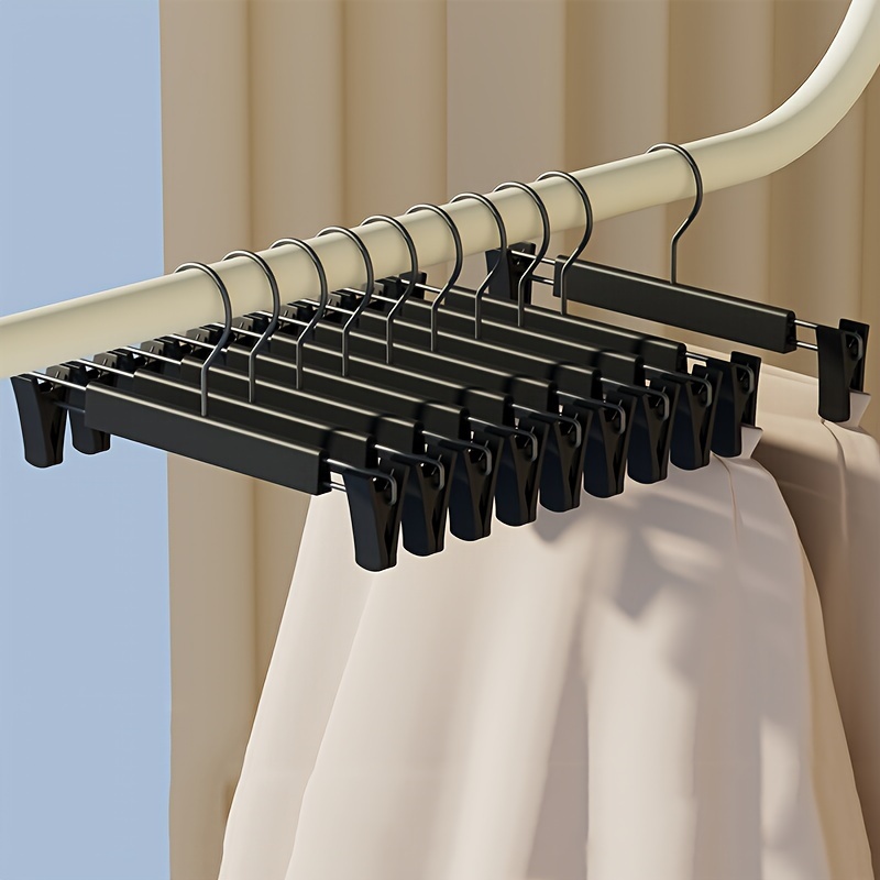 

Extendable Clothes Hanger For Adults With Non-slip Clips For Pants, Skirts, And Shorts