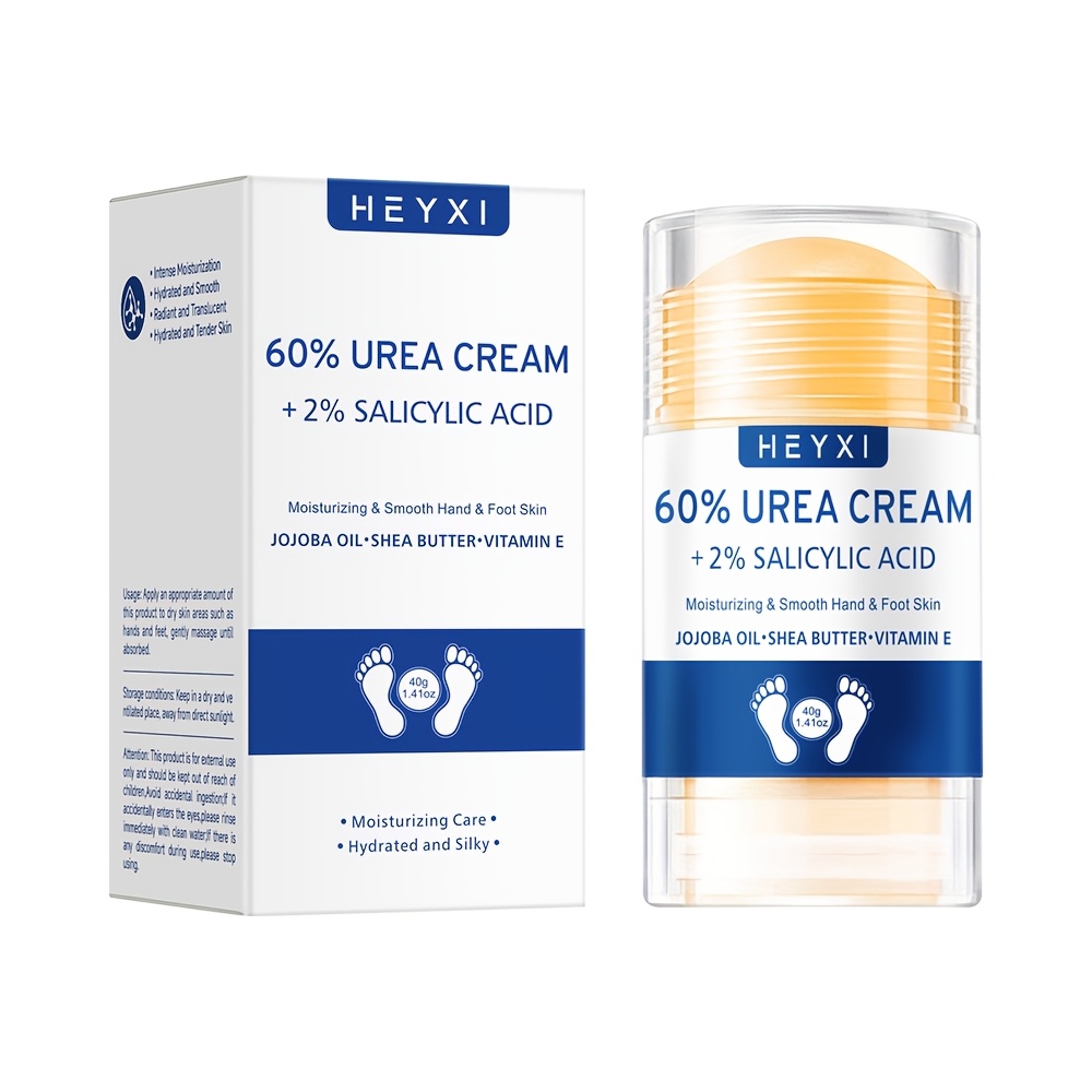 Image of 40g 60% Urea Foot Cream, Containing 2% Salicylic Acid, Suitable For Cracked Feet - Hydrates & Moisturizes Dry Skin - Foot Care For , With Jojoba Oil, Avocado Oil, And Aloe Vera