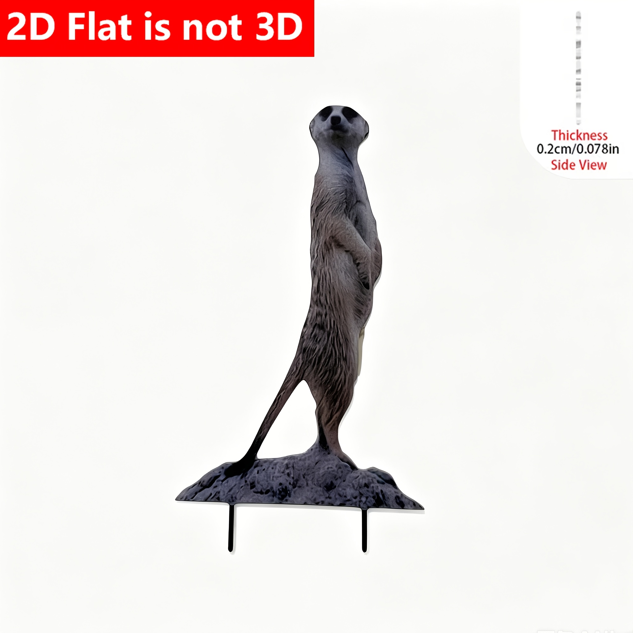 TEMU 2d Flat, 2d Flat Weather-resistant Acrylic Yard Stake, Uv-resistant And Fade-proof, Artificial Animal Decorative Sign, No Installation Required,