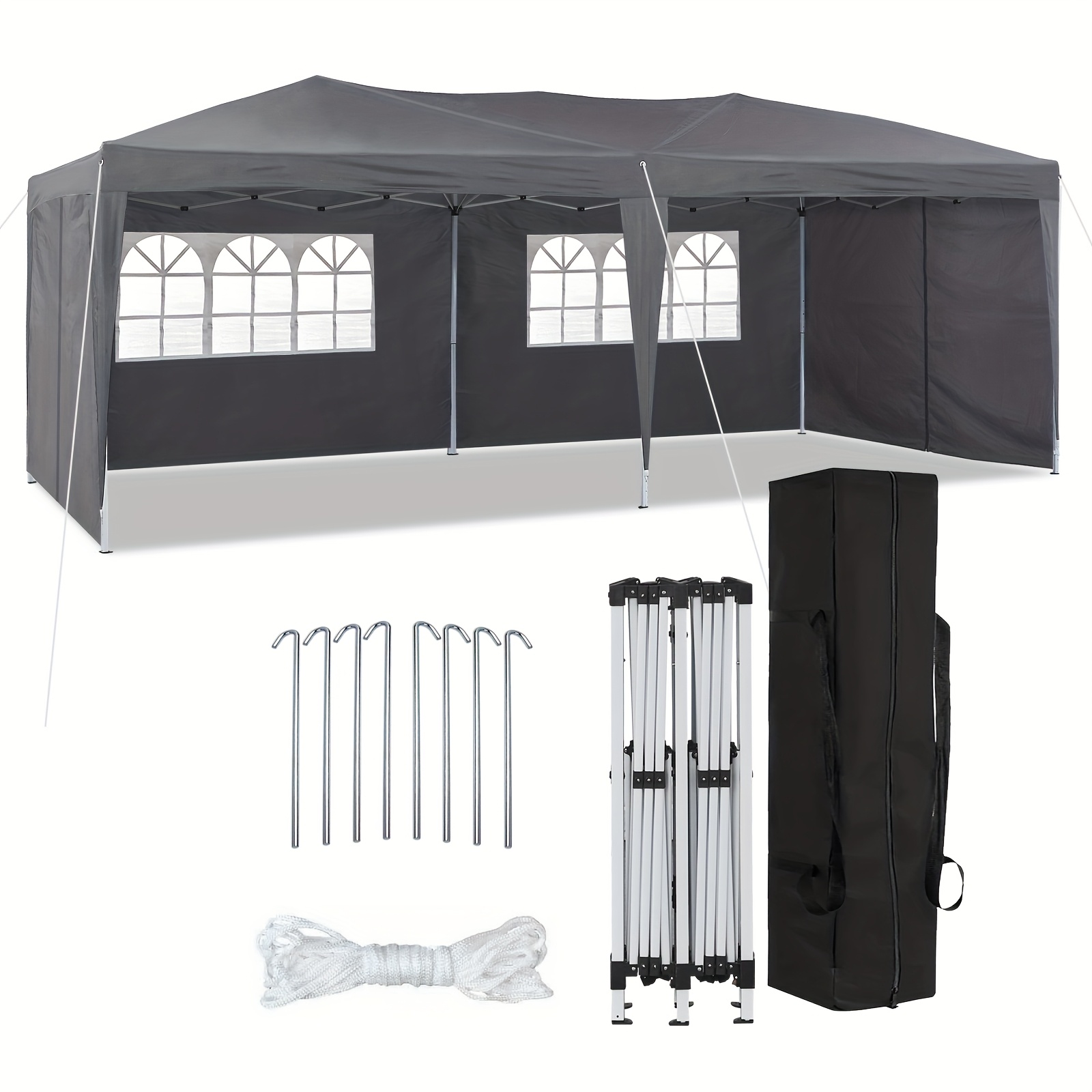 3 X 6m Gazebo With Side Panels Uv Protection Garden With Heavy Duty And Carry Bag For Outdoor Wedding Garden Party Home