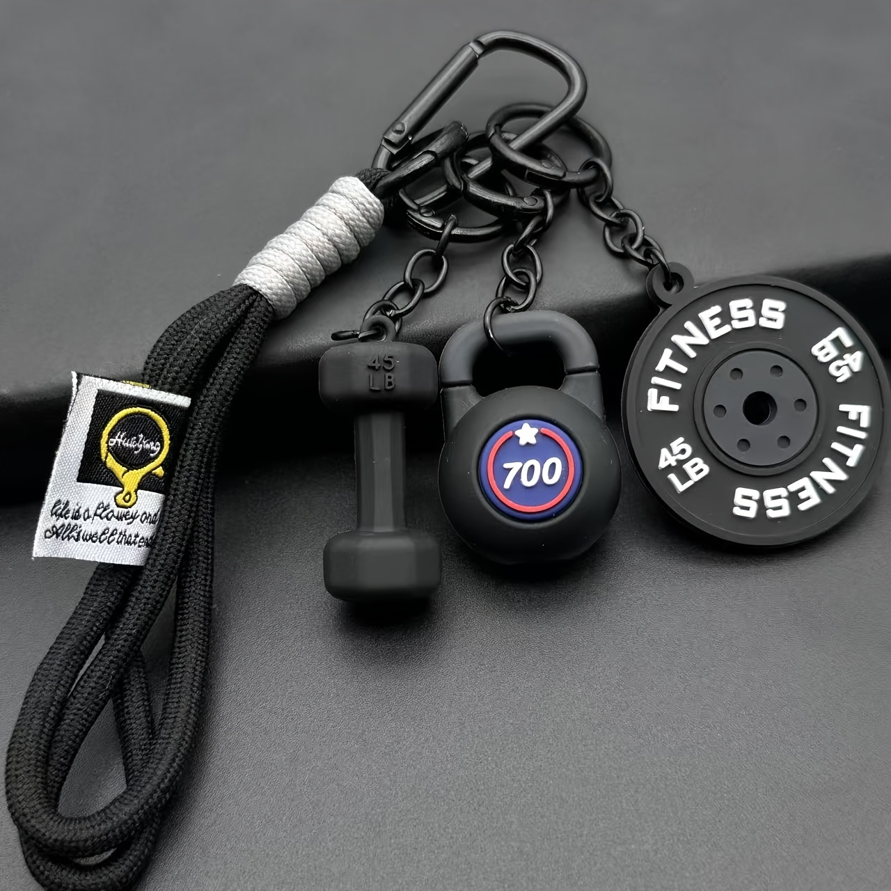 TEMU Juego de 3 llaveros de metal Creative Fitness, llavero de deportivo con helicoidal 3D colorido, de para gimnasio o estudio, recuerdo para de