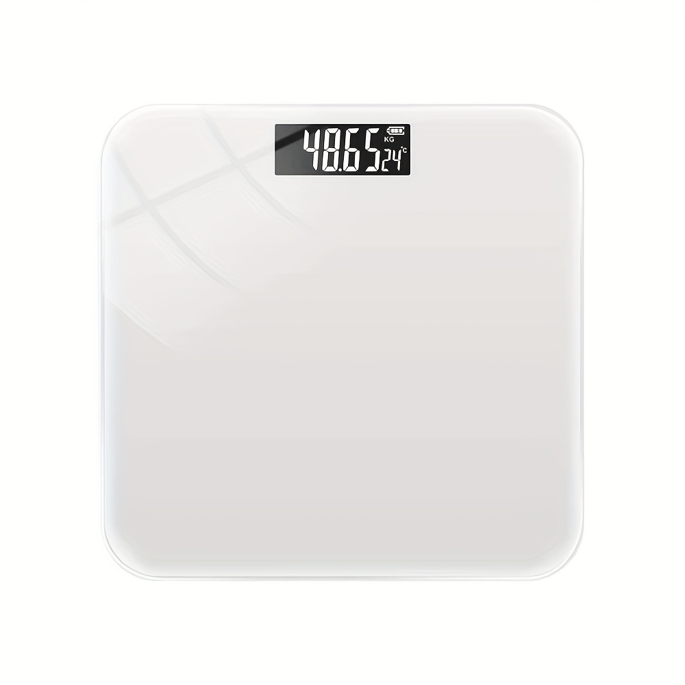 TEMU Digital Body Weight Bathroom Scale With Large Backlit Lcd Display Sensors Tempered Glass Platform Auto On Off 180kg Capacity Includes