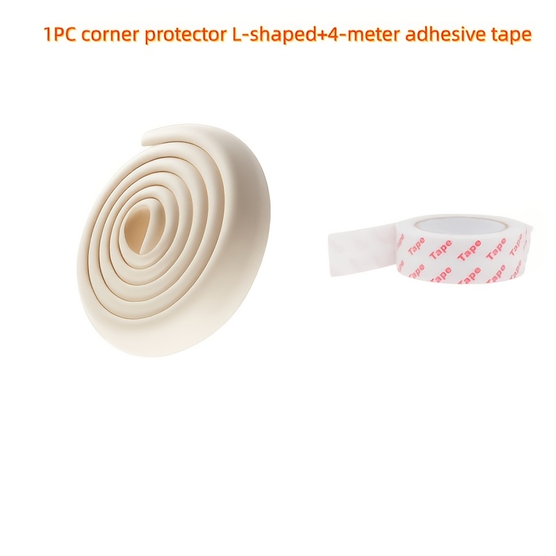 TEMU Table Corner Protector - Made Of Durable Rubber Material + 4 Meters Of Random Color Tape, , Effectively Prevents Scratches, Stabilizes Furniture