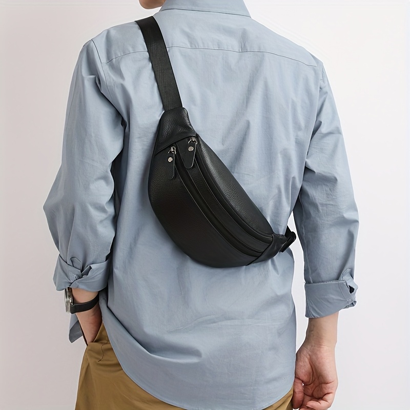 Soft PU Waist Pack Chest Bag Men