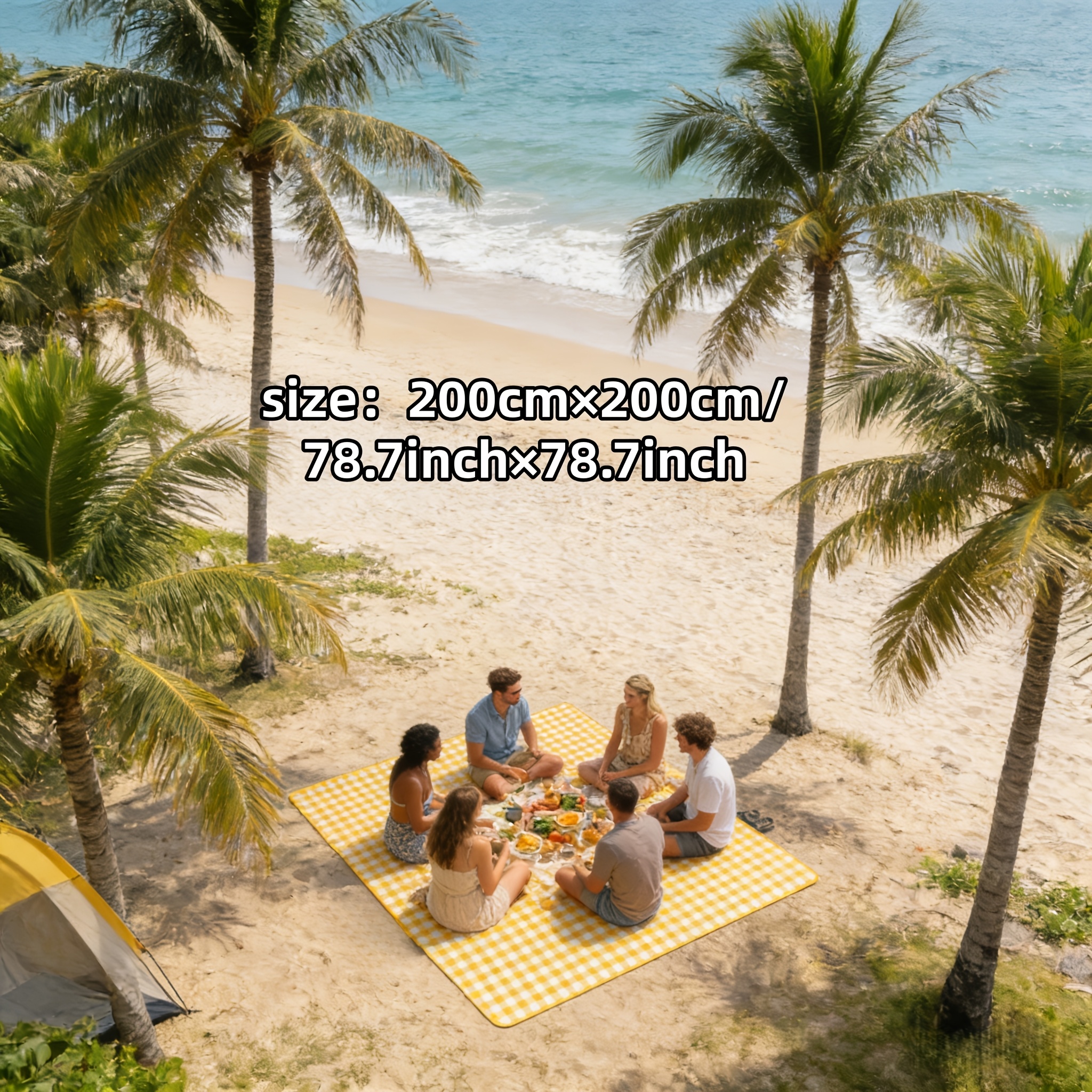 E-shop Extra große, leichte Outdoor-Tischsets, feuchtigkeits- sandabweisend, für Frühlingsausflüge, Sommer-Strandcamping, für mehrere Personen, für