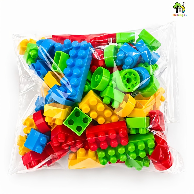 TEMU Nuovo Set di Blocchi da Costruzione Aggiornato da 104 Pezzi - Giocattoli Creativi Fai-da-Te per Bambini, con Sacchetti Regalo, Giocattoli
