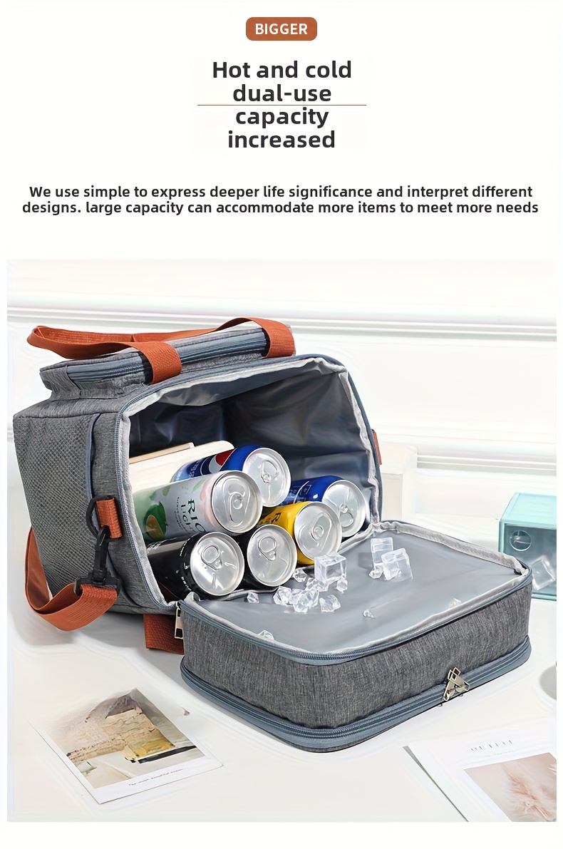 1pc Sac à Dos Isotherme BOSRIO pour Déjeuner - Double Paroi, Rétention de Froid Renforcée, Non Contact Alimentaire, Sac à Dos Durable avec Bretelles Rembourrées et Boucles pour Bureau, Pique-nique, Camping (s) - Gris, Non Contact Alimentaire, Sac à Dos pour Déjeuner