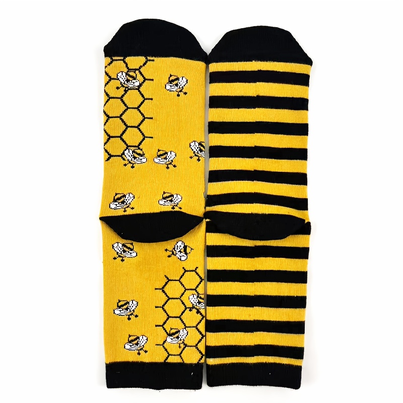 Image of 1 Pair Men's Mid-calf Fun Cute Comfortable Breathable Elastic Ab Socks, For Gifting, Parties, And Daily Wear Jacquard Pattern Socks Best Gift For Family