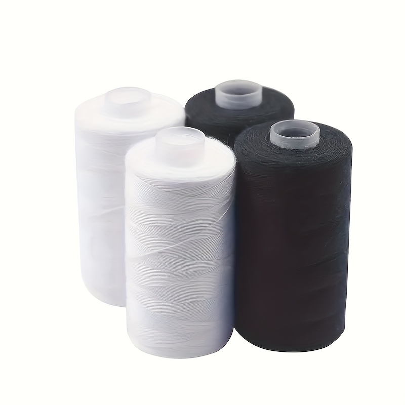 

Lot de 2 Fils de Machine à Coudre en Polyester - Noyau en Plastique de 0.04 Pouce, et Solide pour de Couture à , Bobines Blanches et Noires Incluses