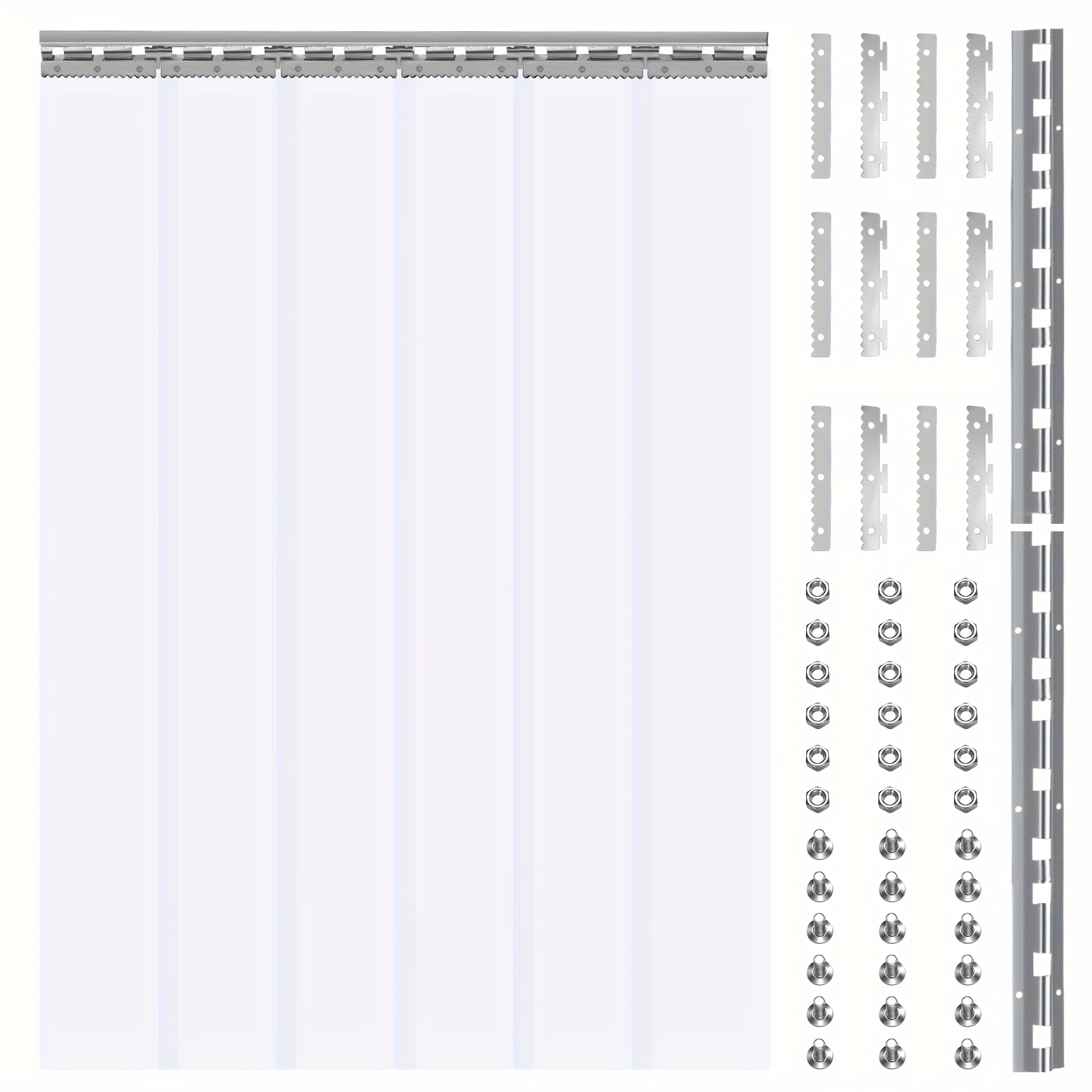 Image of 6pcs Clear Pvc Strip Door Curtain For Portable Freezers, And - Durable, Wind And Scratch Resistant, Transport, Bars, Living Rooms, Garden Entrances
