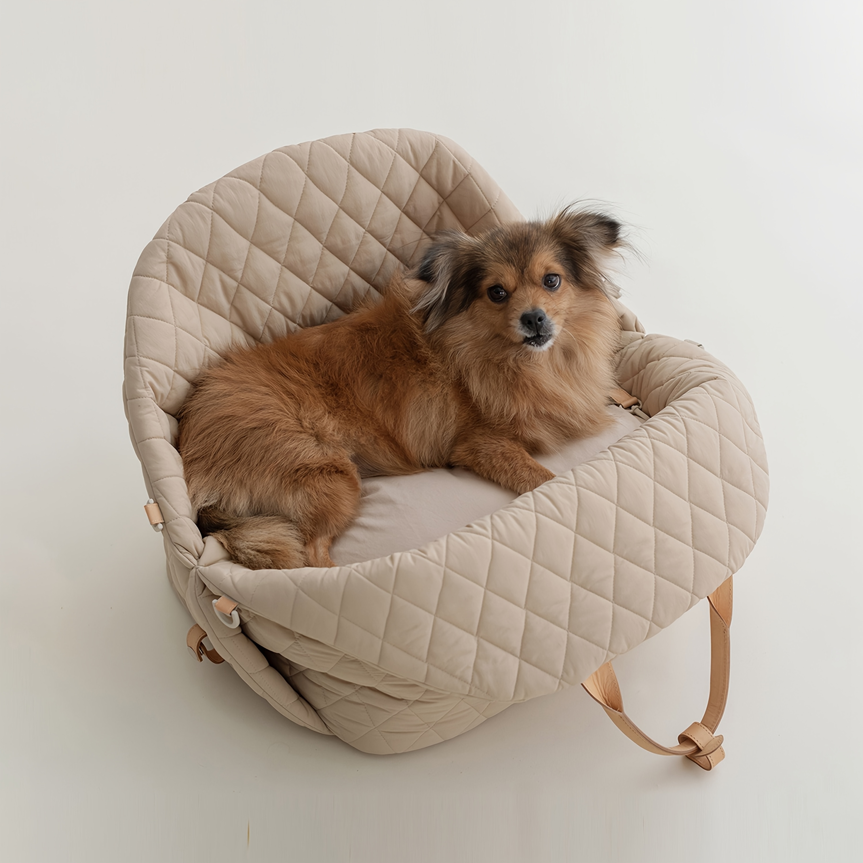 TEMU 小型犬用キャット大容量ポケット付きソフトサイド折りたたみ式ペットカーギャッパー、犬用トラベルカー＆車載シート