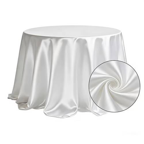 1pc solid color satin tablecloth simple and elegant smooth round tablecloth suitable for ceremonies weddings holidays and party table decorations