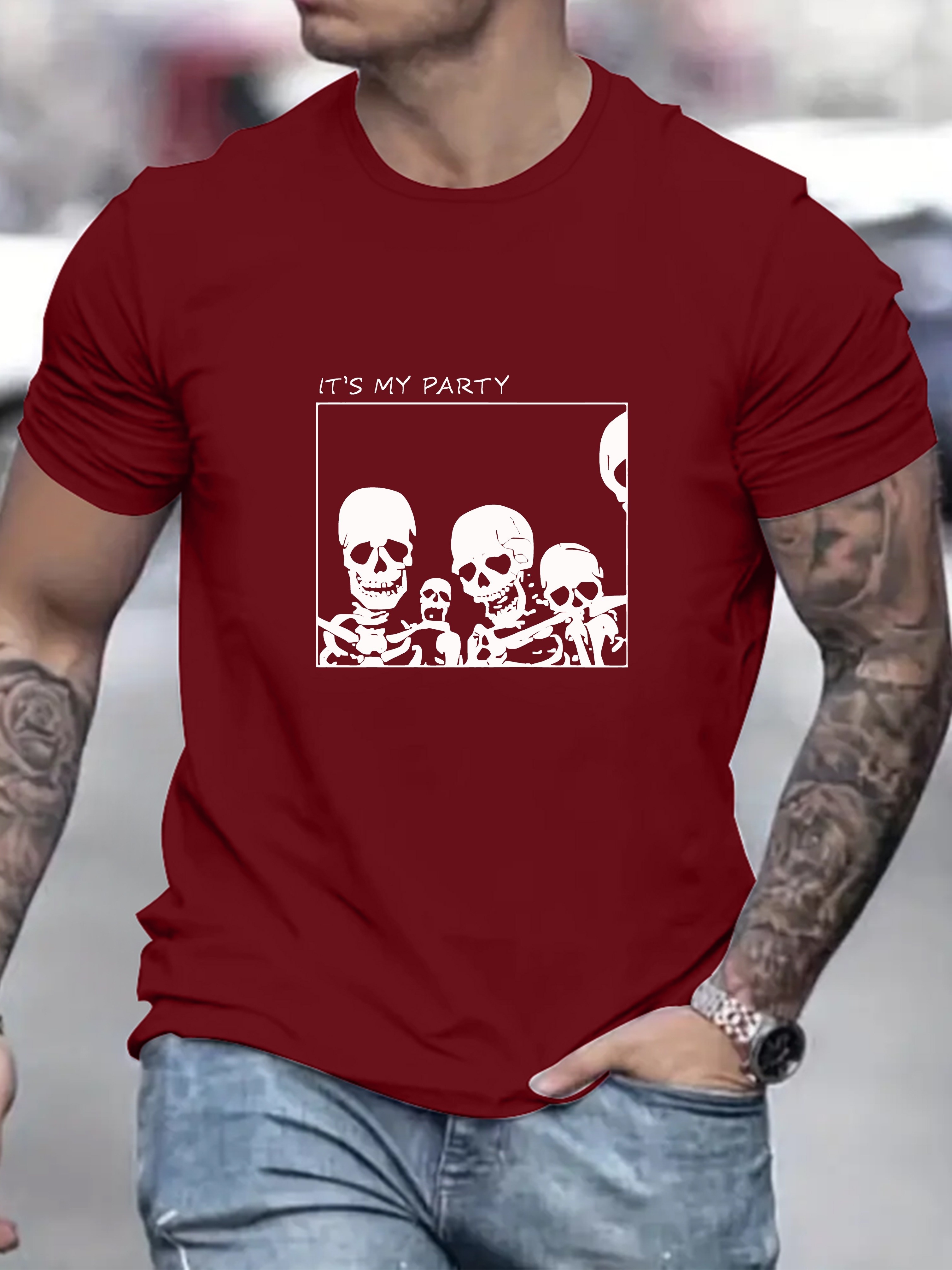 Men s Short Sleeve Shorts Set Funny Scary Skull Print Casual - Temu Canada