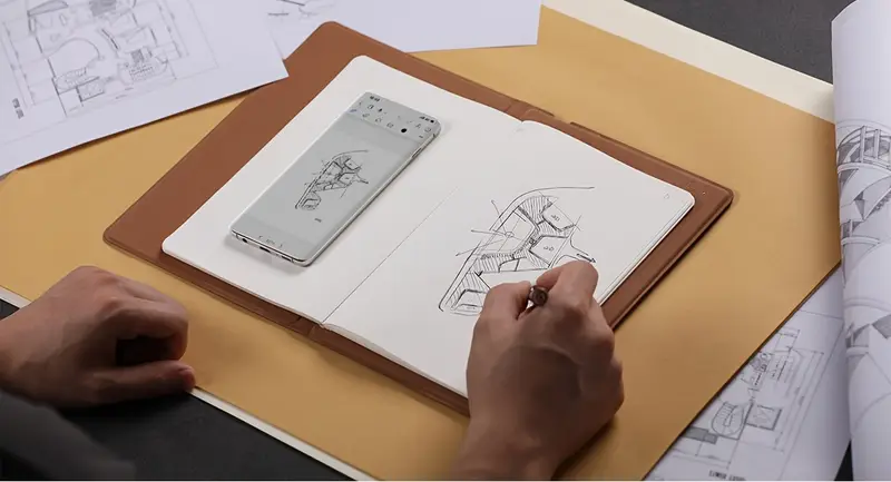 note 2 in 1 digital notebook drawing tablet with battery free pen wireless paper tablet electronic writing pad for note taking meeting refillable a5 notepad 9 5x7inch Product details 0