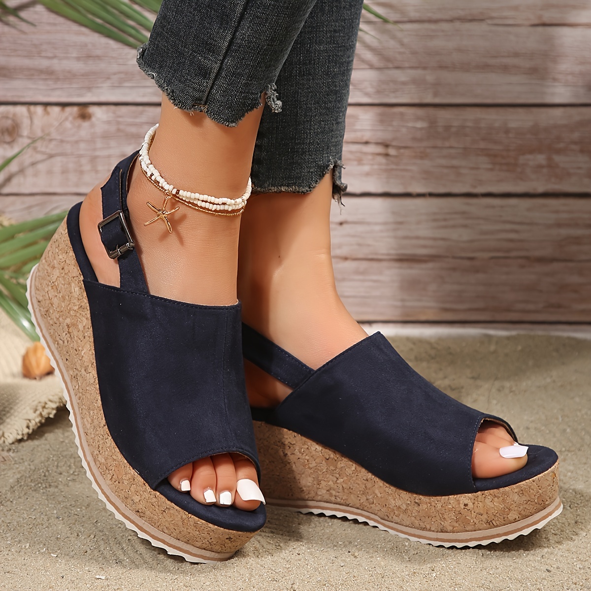 Beach wedges shoes online