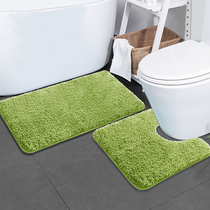 Image of [sponge Density 25d] 2pcs Set Of Super Absorbent Bath Mats, Non-slip Floor Mats, And Comfortable Premium Bath Rugs, Bathtub, Shower, Bathroom Additions, Bathroom Decor Set, Christmas Decoration